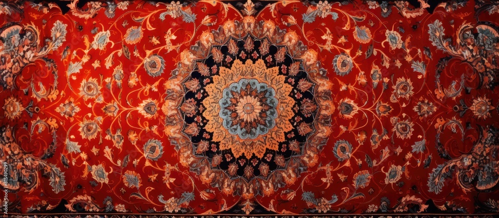 Aufkleber Top view of a carpet with a beautiful pattern providing ample copy space for accompanying text