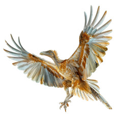 Fototapeta premium The mythical phoenix flies with its wings spread wide.