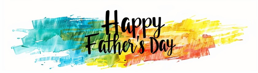 A vibrant, handwritten "Happy Father's Day" message stands out against a clean, white background, exuding warmth and affection.