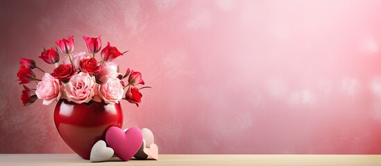 Valentine s Day arrangement with copy space image