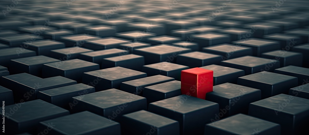 Poster A red block in a crowd stands out leaving ample copy space in the image
