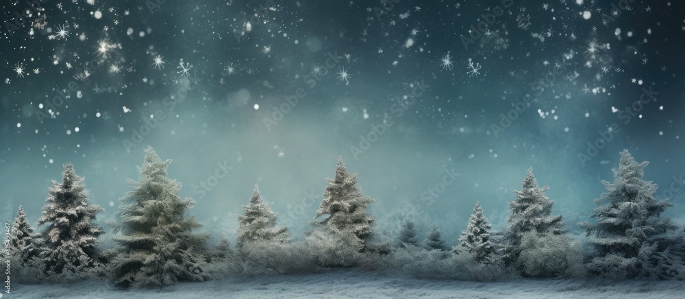 Leinwandbilder spruce tree with christmas decorations serving as a background for design and texture in a copy spac