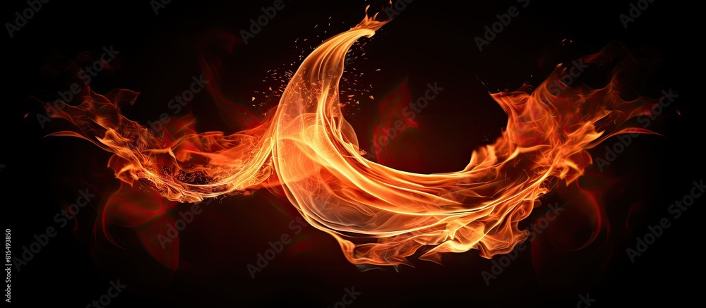 Poster a fiery representation of the euro currency symbol in the form of burning flames copy space image