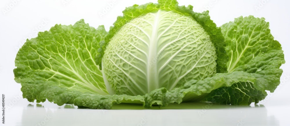 Poster a vibrant cabbage placed on a white background providing ample copy space for any design elements