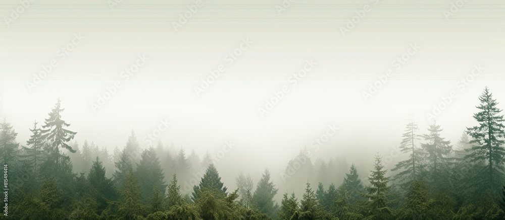 Poster a picturesque forest of tall pine trees with a blank frame amidst them offering ample copy space for