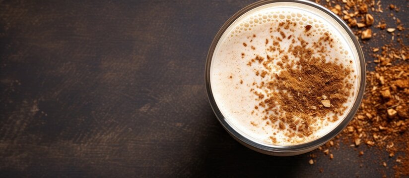 A popular Korean homemade breakfast drink called Misugaru Latte or Misutgaru is a healthy multigrain shake It is made by blending protein smoothie and roasted multigrain powder This copy space image