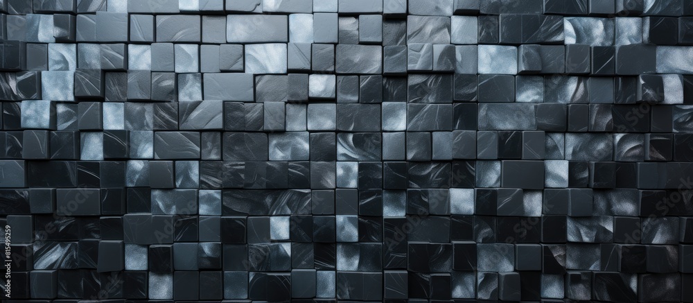 Aufkleber Arrangement of varied black mosaic tiles forming a background pattern Copy space image available