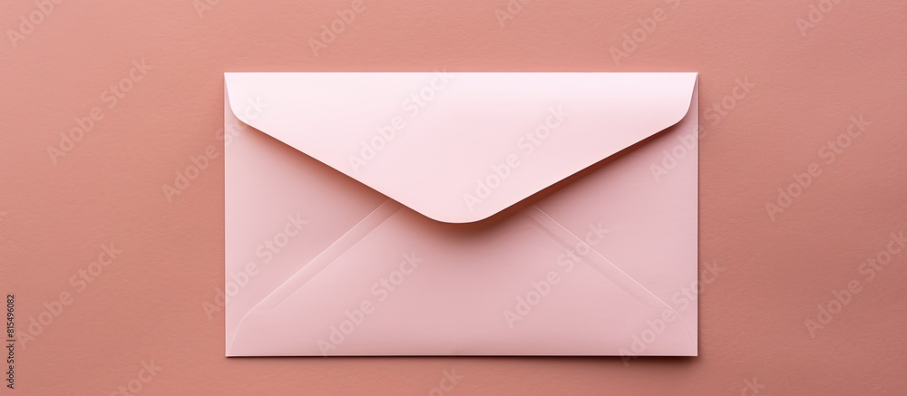 Aufkleber a copy space image of a pink background with a white letter written on a craft paper envelope