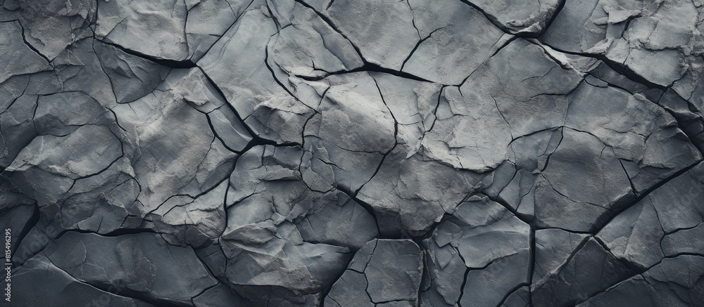 Poster A wild cracked rock formation with a textured surface Perfect for a background image with copy space