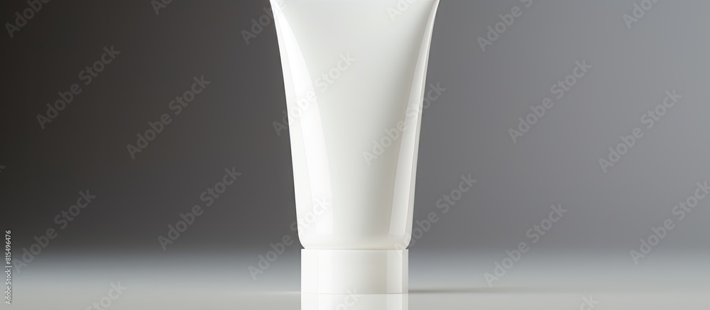Poster a clean white tube of moisturizer placed on a white background providing ample copy space for future