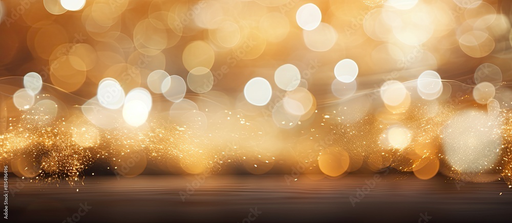Poster a festive background featuring a captivating combination of natural bokeh and vibrant golden lights 