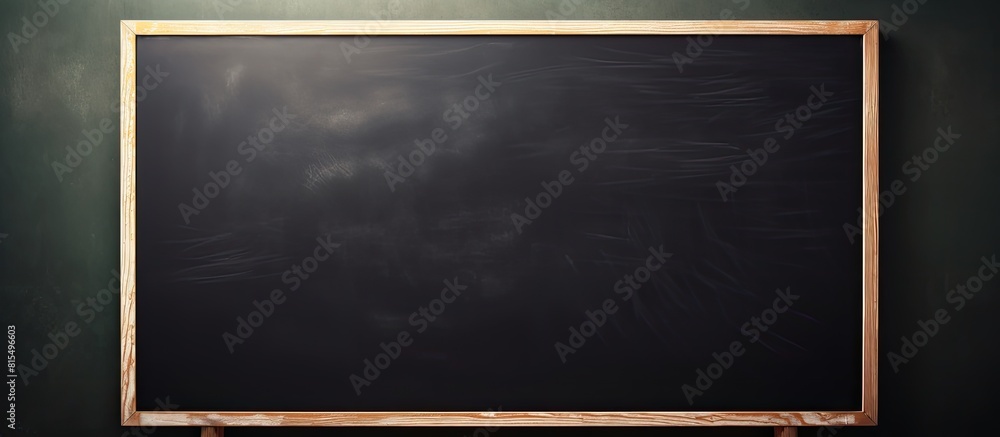 Aufkleber writing our mission on a blackboard with ample copy space image