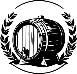  Beer barrel silhouette isolated on white background