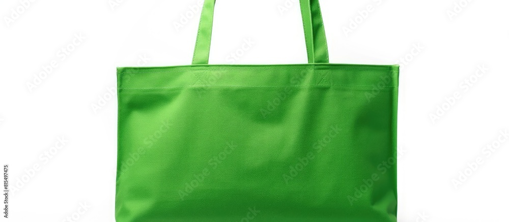 Aufkleber A green fabric tote bag with a handle is isolated on a white background making it perfect as a copy space image
