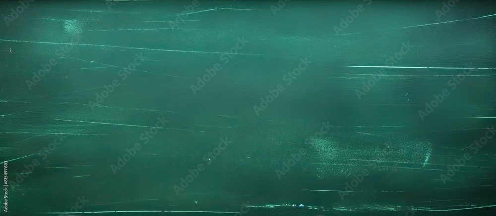 Poster a close up of a vibrant green chalkboard with chalks and an eraser perfect for writing or using as a