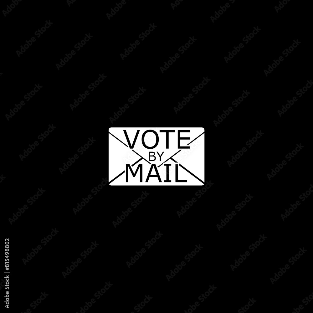 Poster vote by mail simple icon isolated on dark background