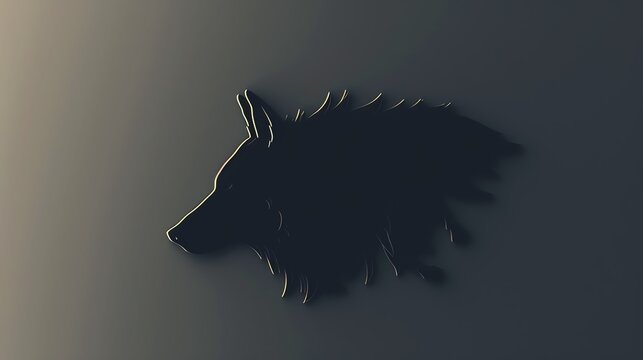 recommend clip art: Wolf silhouette flat design, top view, wolf theme, 3D render, Splitcomplementary color scheme