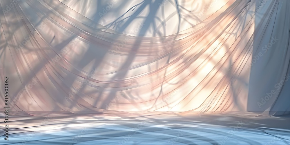 Poster light filtering through curtains: abstract background with intricate shadows on wall. concept abstra