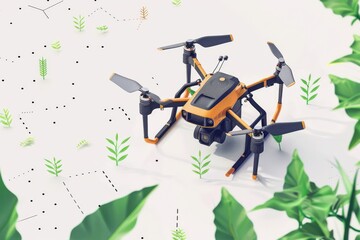 Agricultural drone's precision in wine cultivation elevates agriculture care through futuristic farm drone and smart drone isometric vector application