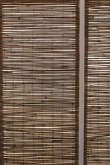 Bamboo curtain surface texture. Traditional curtains background