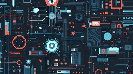 Fototapeta premium エンジニアリングを表したイラスト