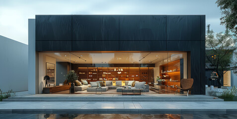 A furniture store front. Generative AI.