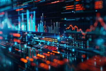 Abstract image background, profit statistics analysis and market analyst services in modern computer programs.