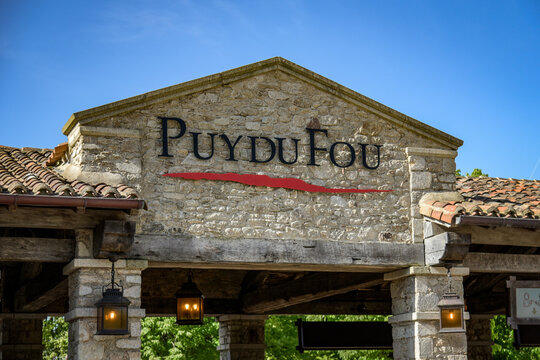 view of the Puy du Fou signboard in Vend&eacute;e in France