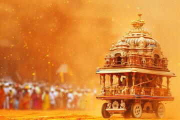 Rath Yatra Greeting Card Background, Generative AI