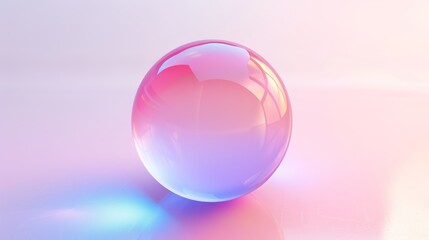 Colorful crystal ball on white background. 3d render illustration.