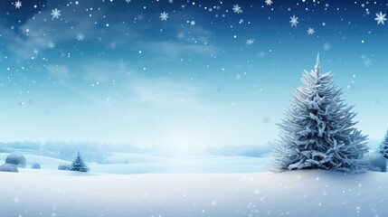 Fototapeta na wymiar Winter Wonderland with Sparkling Star and Snowflakes