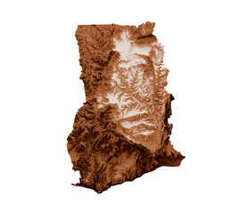 Map of Ghana in old style, brown graphics in a retro style Vintage Style. High detailed 3d illustration