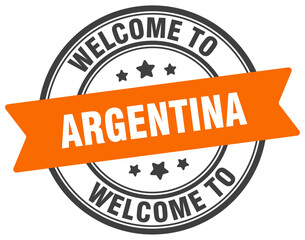 Welcome to Argentina stamp. Argentina round sign