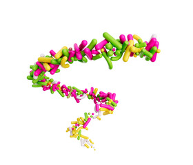 Colorful Sprinkles Flying Spiral around Sweet sprinkles revolving Around 3d illustration
