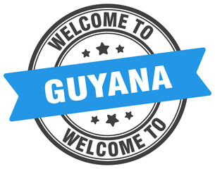 Welcome to Guyana stamp. Guyana round sign
