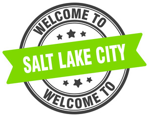 Welcome to Salt Lake City stamp. Salt Lake City round sign