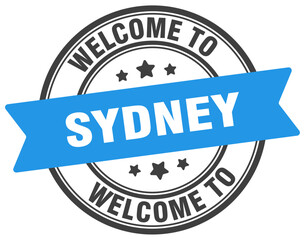 Welcome to Sydney stamp. Sydney round sign