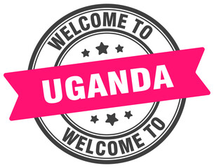 Welcome to Uganda stamp. Uganda round sign