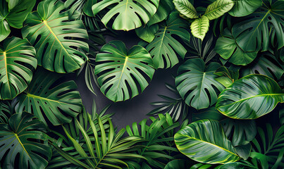 Lush Green Foliage Background, Generate AI