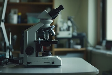Fototapeta premium microscope machine in the laboratory table