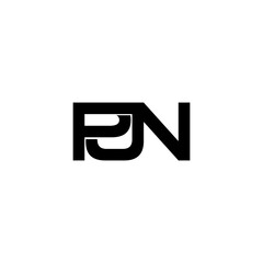 pjn lettering initial monogram logo design