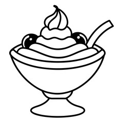 banana split in a bowl illustration
