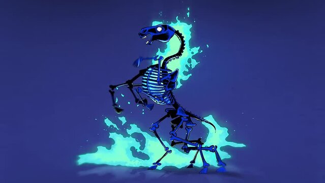 Burning horse monster skeleton