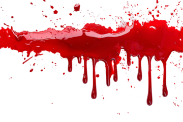 blood or paint splatters isolated on white background,graphic resources,halloween concept	
