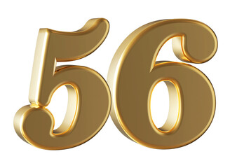 3d gold number 56