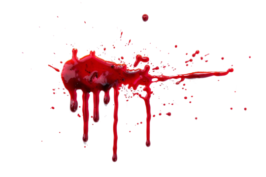 blood or paint splatters isolated on white background,graphic resources,halloween concept	
