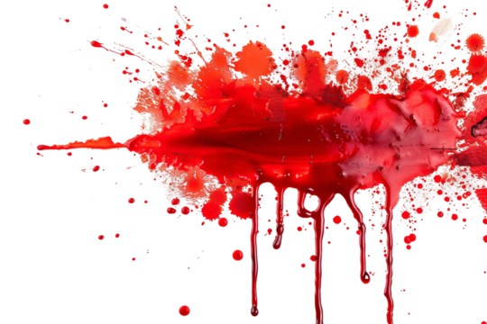 blood or paint splatters isolated on white background,graphic resources,halloween concept	
