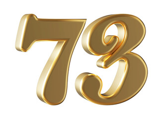 3d gold number 73