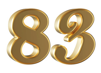 3d gold number 83