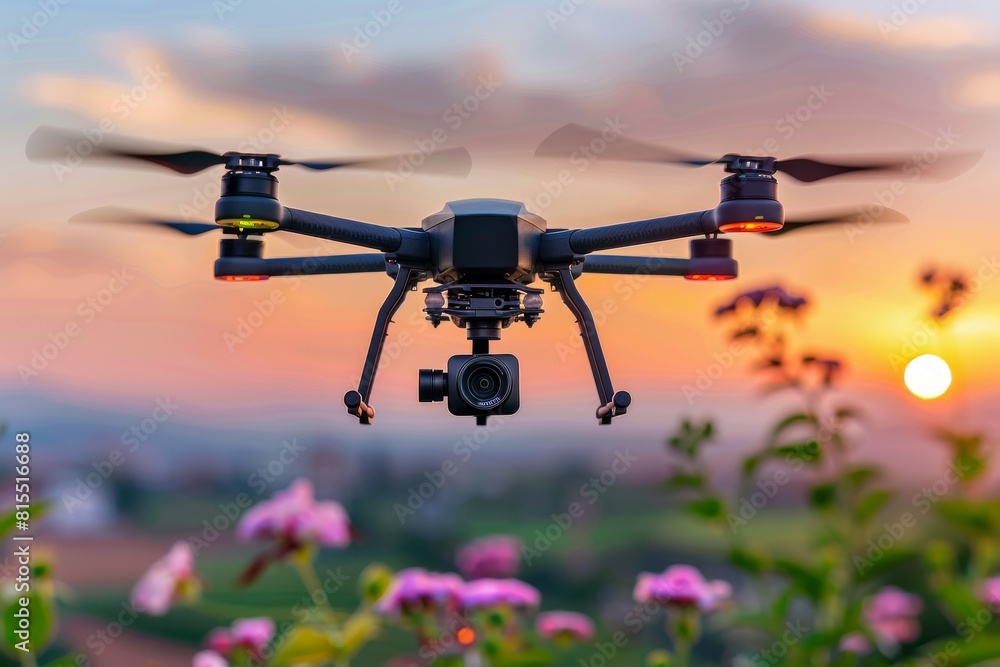 Poster technoloy practices in farming operations using advanced isometric views for precise aerial farm man